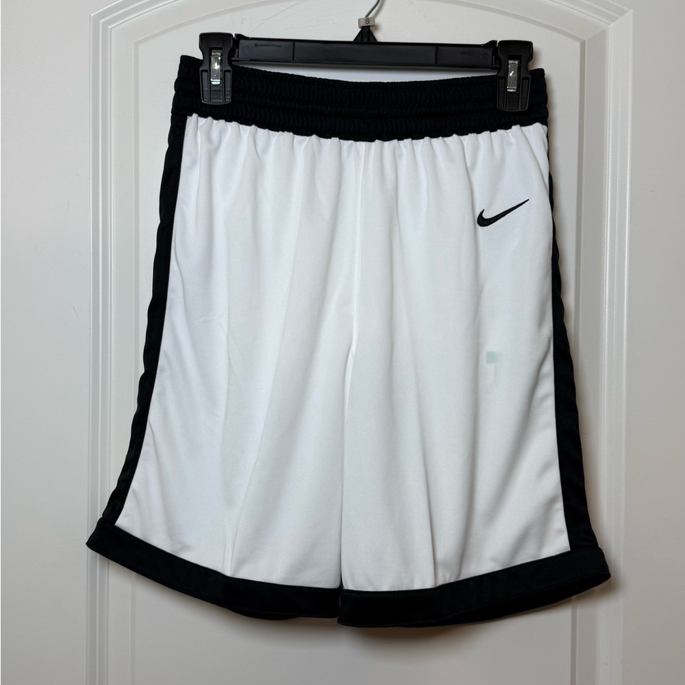 Nike Boys' White and Black Basketball Shorts